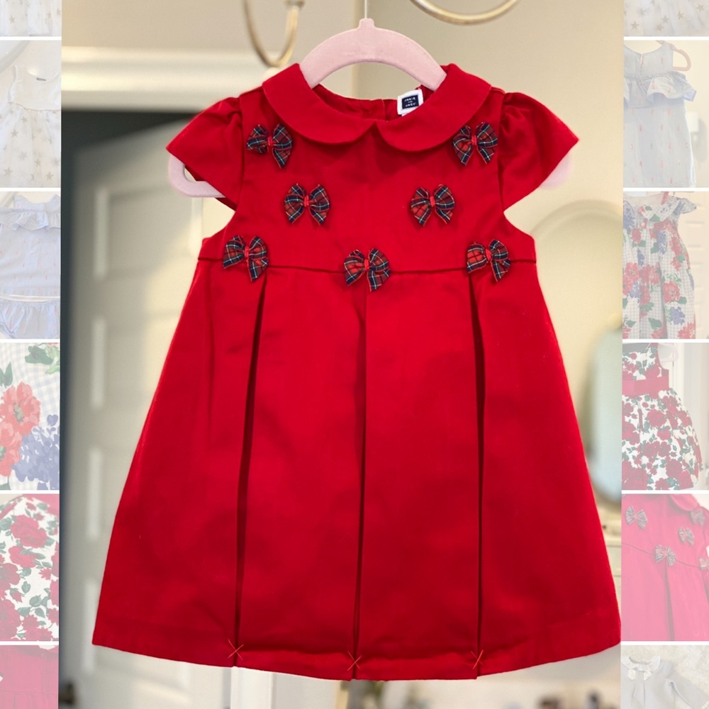 Janie and Jack Pleated Bow Baby Dress 18-24M